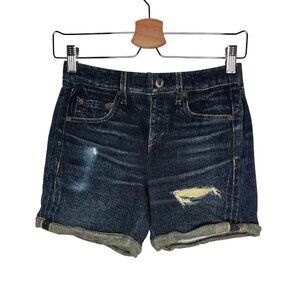 Rag & Bone Jean Denim Printed Boyfriend Terry Shorts XXS Japanese Cotton